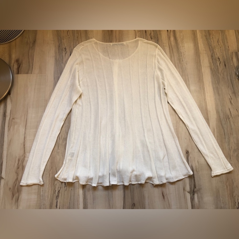 Mansted Cardigan M Ivory Cotton Button Front Lagenlook Cottagecore Danish Knit - Picture 11 of 16